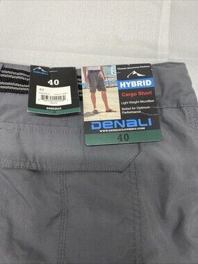 NWT Denali Hybrid Cargo Short Size 40 Gray Microfiber Belted!